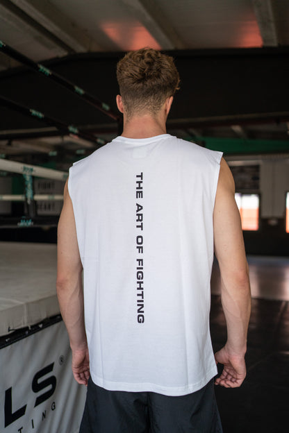 No Sleeve Tee White