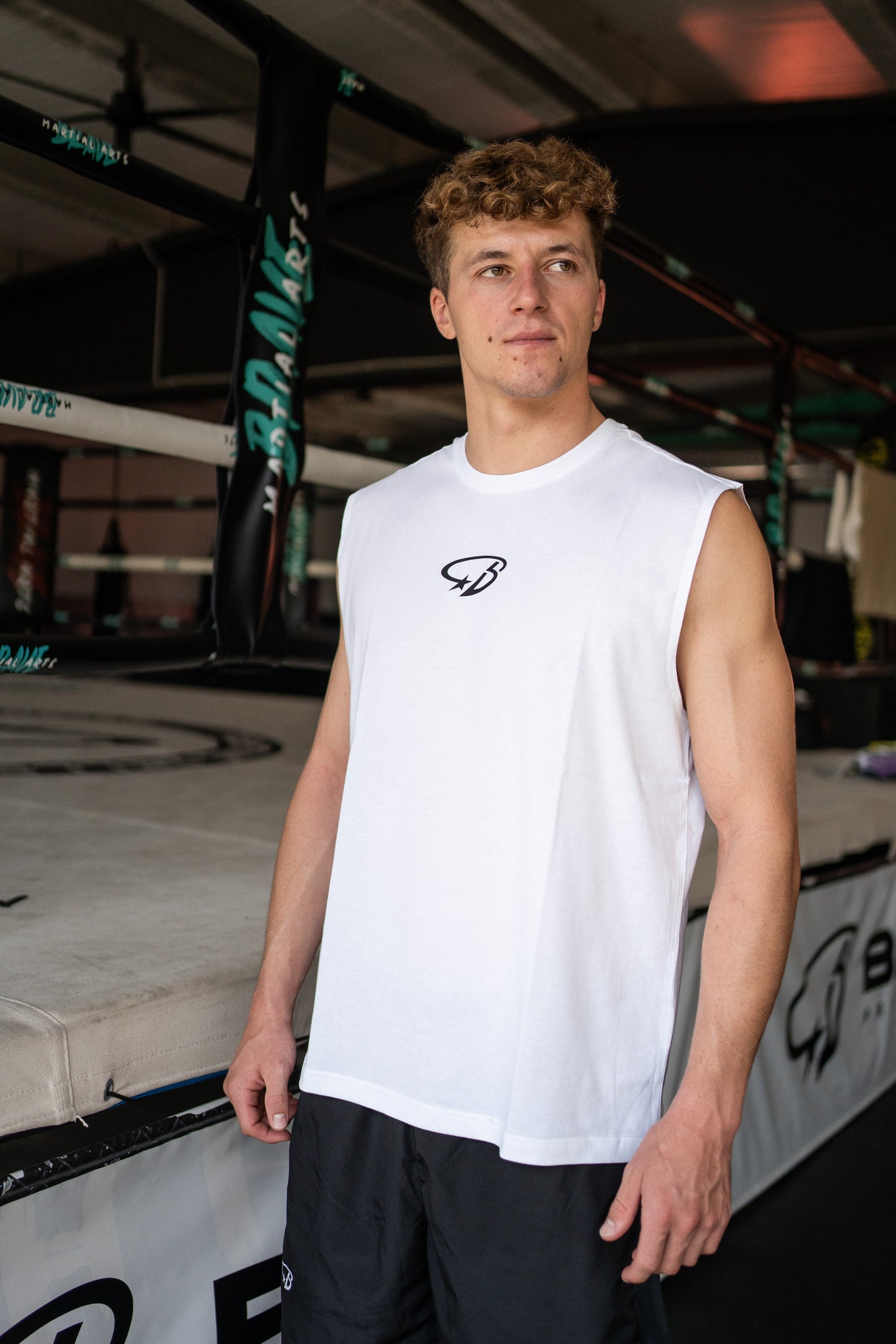 No Sleeve Tee White