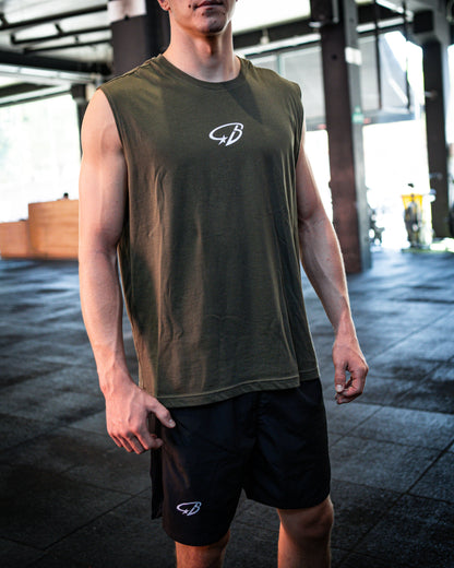 No Sleeve Tee Kaki