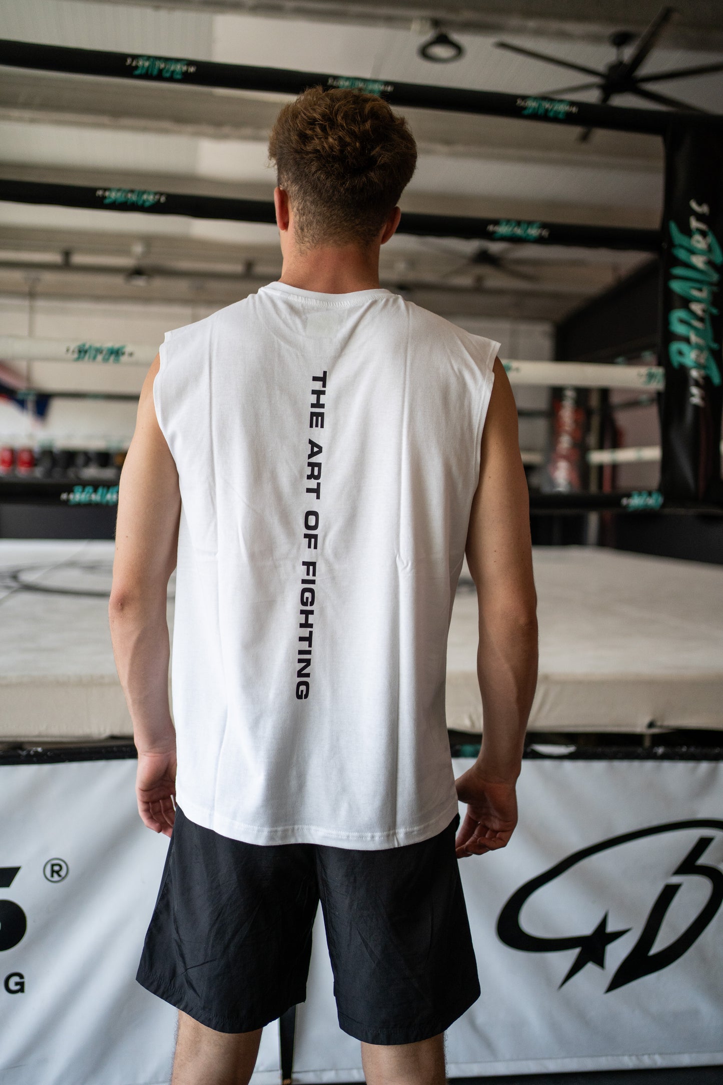 No Sleeve Tee White