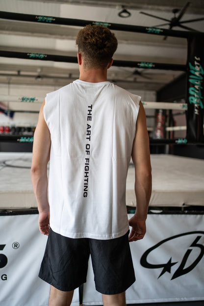 No Sleeve Tee White