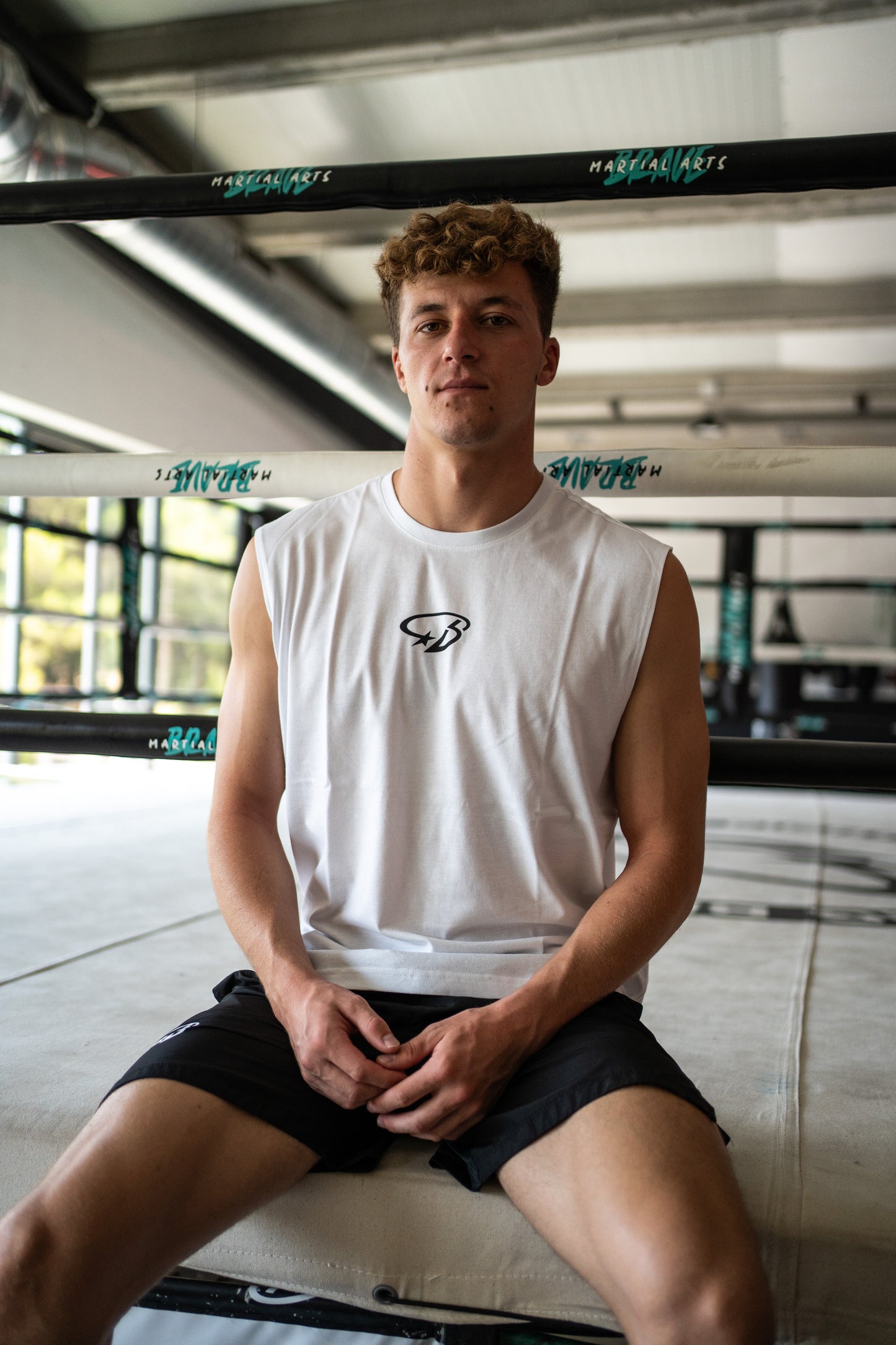 No Sleeve Tee White